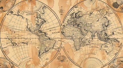 Fototapeta premium Antique map wallpaper
