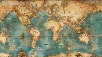 Naklejka premium Antique map wallpaper