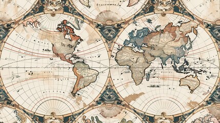 Obraz premium Antique map wallpaper