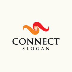 Obraz premium Connection links communication logo design vector best royalty free image editable 
