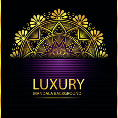 Abstract golden pattern east style with Luxury mandala background  design