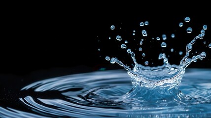 High-speed capture of water droplets scattering after impact, Water splash, dynamic motion, energy