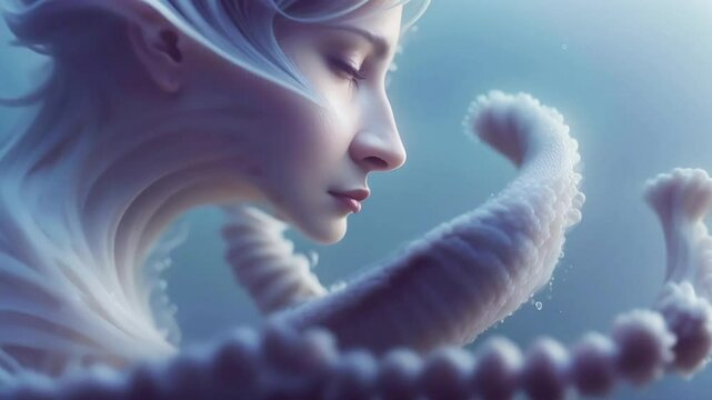 portrait of surreal woman with tentacles