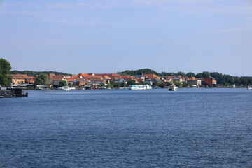 Fototapeta premium Blick in den Hafen von Malchow in Mecklenburg