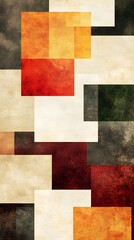 Fototapeta premium Modern and stylish background featuring overlapping squares in various earthy tones, creating a visually interesting geometric pattern