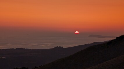 sunset in the mountains