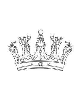 recommend clip art: Royal Crown continuous line drawing. Simple king crown outline design concept. Vector illustration