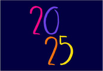 Obraz premium 2025 Happy New Year Multicolor Design Abstract Logo Symbol Vector Illustration