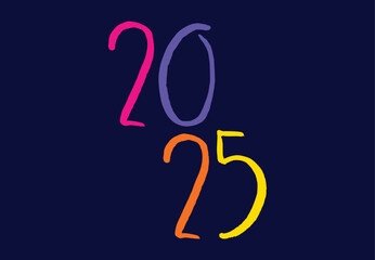 2025 Happy New Year Multicolor Design Abstract Logo Symbol Vector Illustration