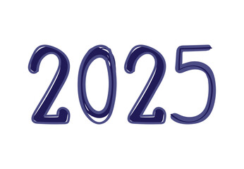 2025 Happy New Year Scribble Blue Design Abstract Logo Symbol Vector Illustration