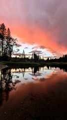 sunset over the lake