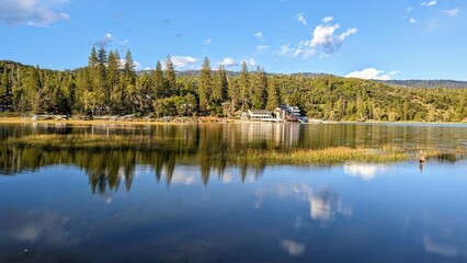 lake and mountains