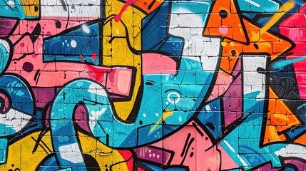 Obraz premium Cartoon style street art pattern wallpaper