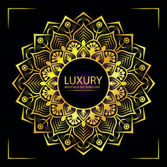 Abstract golden pattern east style with Luxury mandala background  design
