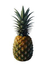 High-Resolution Image of Pineapple with Green Leaves and Golden Yellow Skin - Ideal for Food Blogs, Online Retailers, and Tropical Themes