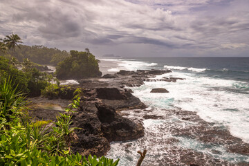 Exposure of the incredible Samoa's coastline, on the South Coast of the Island near Lotofaga