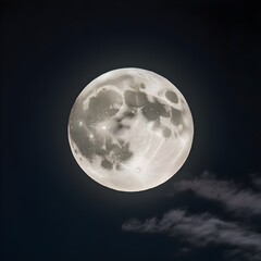 A breathtaking close-up depiction of the full moon,