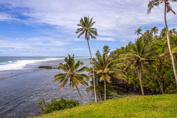 Exposure of the incredible Samoa's coastline, on the South Coast of the Island near Lotofaga