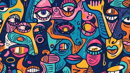 Cartoon street art pattern wallpaper