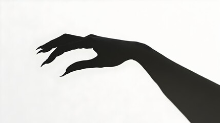 Sinister silhouetted claw gesture emerging from the darkness evoking a sense of mystery horror and the supernatural  The image creates a captivating and unsettling mood