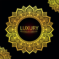 Abstract golden pattern east style with Luxury mandala background  design