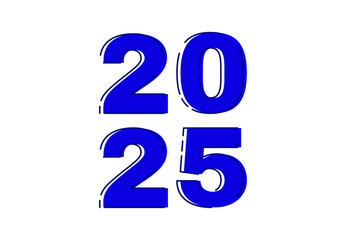 2025 Happy New Year Design Blue Realistic Abstract Logo Symbol Vector Illustration