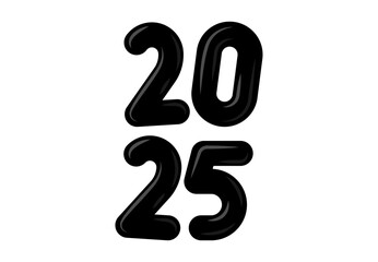 Happy New Year 2025 Abstract Black Realistic Elegant Design Logo Symbol Vector Illustration