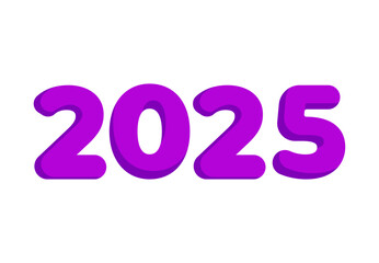 2025 Happy New Year Abstract Purple Design Logo Symbol Vector Illustration