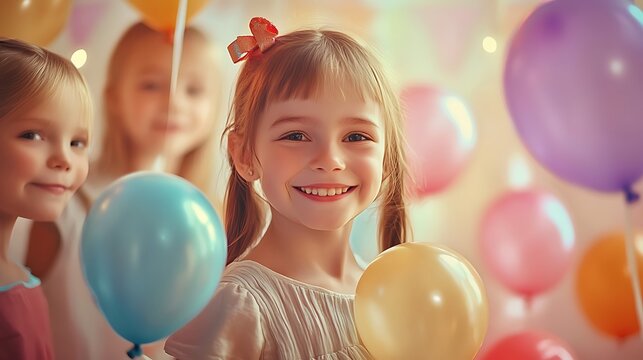 children having fun on birthday party