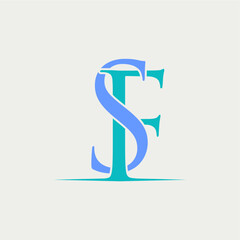 Letters sf typography logo design vector best royalty free image editable 