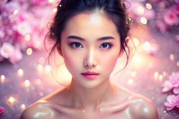 Portrait of asian young beautiful woman 