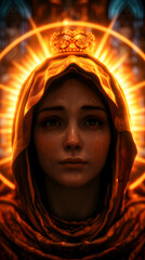 Tip The Heart Golden Halo Holy Mary Holding Bab