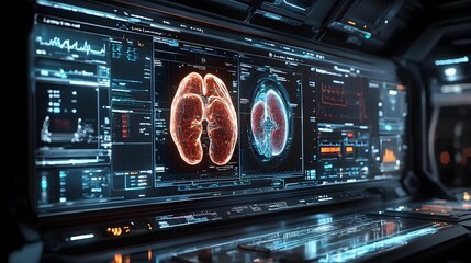 Advanced Medical Scanner Displaying Detailed 3D Organ Imagery for Innovative Diagnostic Analysis