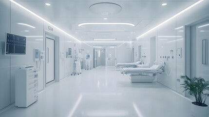 Pristine Hospital Ward with Advanced Medical Technology for Patient Wellbeing