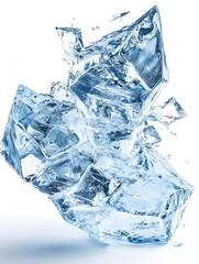 Obraz premium Striking frozen crystals forming a translucent glacier ice block with reflective and shiny surfaces