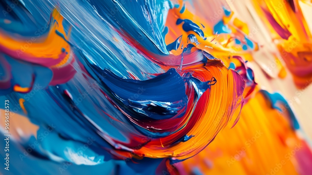 Poster detailed view of an abstract background with a mix of vibrant colors and fluid brushstrokes, capturi