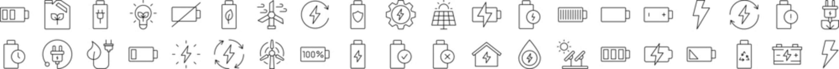 Ecology, Energy and Agriculture Outline Icon Collection. Editable Stroke. Perfect for Infographics, Articles, Books, Flyers, Banners