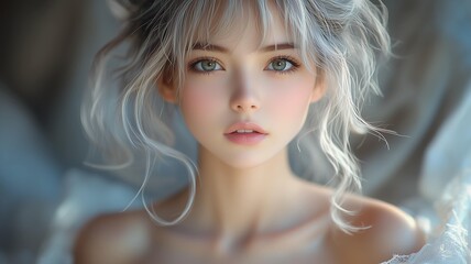Fototapeta premium リアルアニメ調の美少女