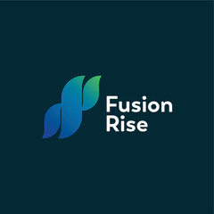Fusion rise infinity  spring manufacturing development technology marketing logo design vector best royalty free image editable 