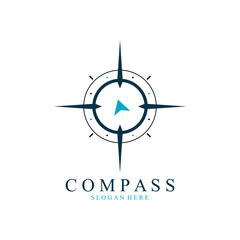 compass logo and symbol with vector concept illustration template