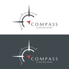 compass logo and symbol with vector concept illustration template