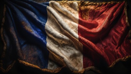 French Flag Draped in Rich Textures