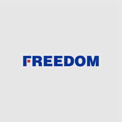 Freedom typography letters logo design vector best royalty free image editable 