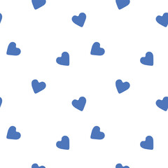 seamless pattern with blue hearts 