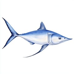 Naklejka premium A vibrant illustration of a swordfish, showcasing its sharp bill and sleek body, perfect for marine-themed designs.