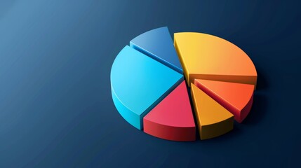 Fototapeta premium Colorful Pie Chart Segments Visualizing Business Analytics and Performance Metrics