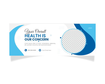 Medical service promotional facebook cover vector template design
