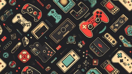 Retro gaming pattern wallpaper