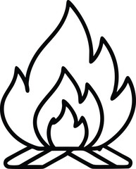 Campfire Illustration Isolated for Cozy Outdoor Scenes
