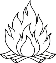 Cozy Campfire Illustration Isolated for Outdoor Adventure Designs
